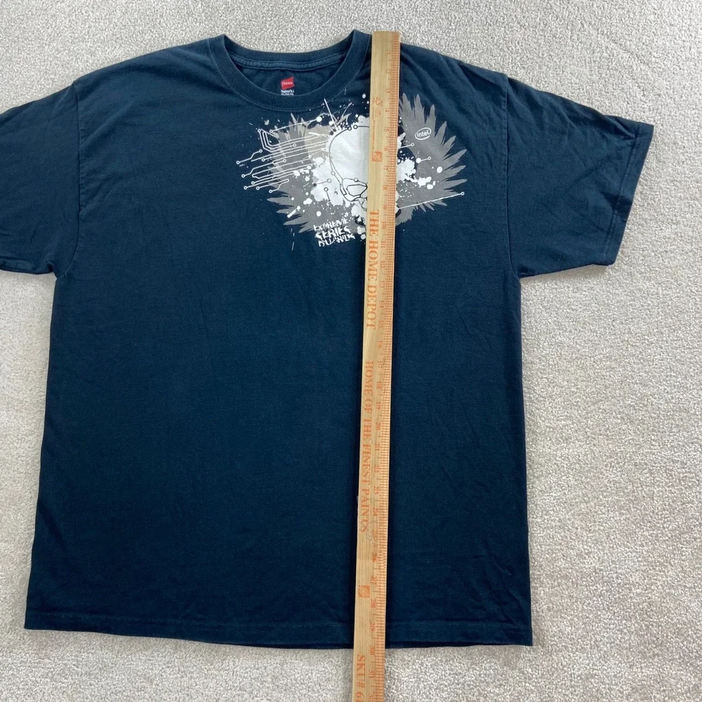 Vtg Intel Extreme Series Boards T-Shirt Mens XL Skull Graphic Tee Tech Promo